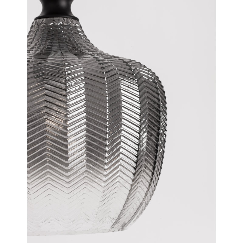 1 - Light Single Pendant, Smoke Grey, Black