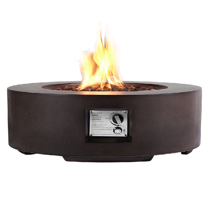 Neeshu Kentaurus 12 H Outdoor Fire Pit, Lava Rocks, Brown
