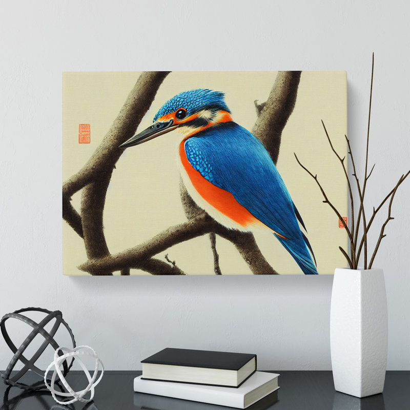 Ideal Kingfisher Bird - Wrapped Canvas, 35cm H x 50cm W x 3cm D