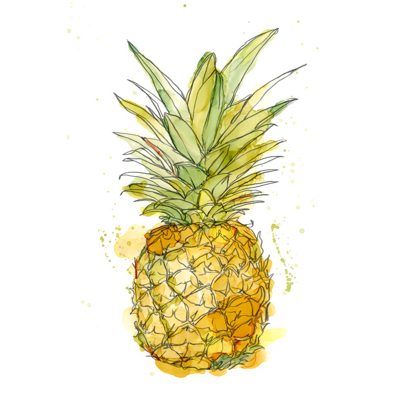 " Pineapple Splash I ", 48" H x 32" W x 1" D