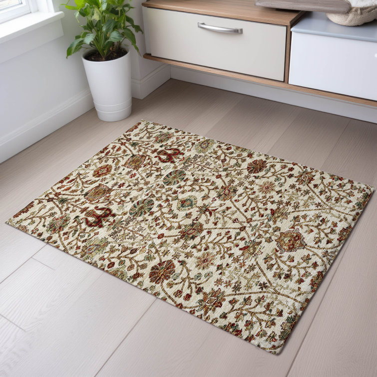 Premium Machine Washable Dahl AMF1085 Floral Rug