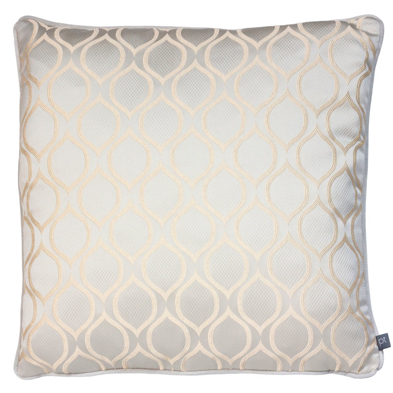 Geometric Square Cushion, Pumice, Feathers