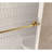 Frameless Shower Door 5660 "W X 76" H, 1/4 "(6 Mm) Clear Tempered Glass, Explosion Proof Film, Stainless Steel Handle,Brushed Gold-124947363