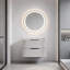 Meuble-lavabo de salle de bain 30 po avec lavabo en céramique - Meuble-lavabo flottant mural gris avec tiroirs, moderne-1073517226-1073517224
