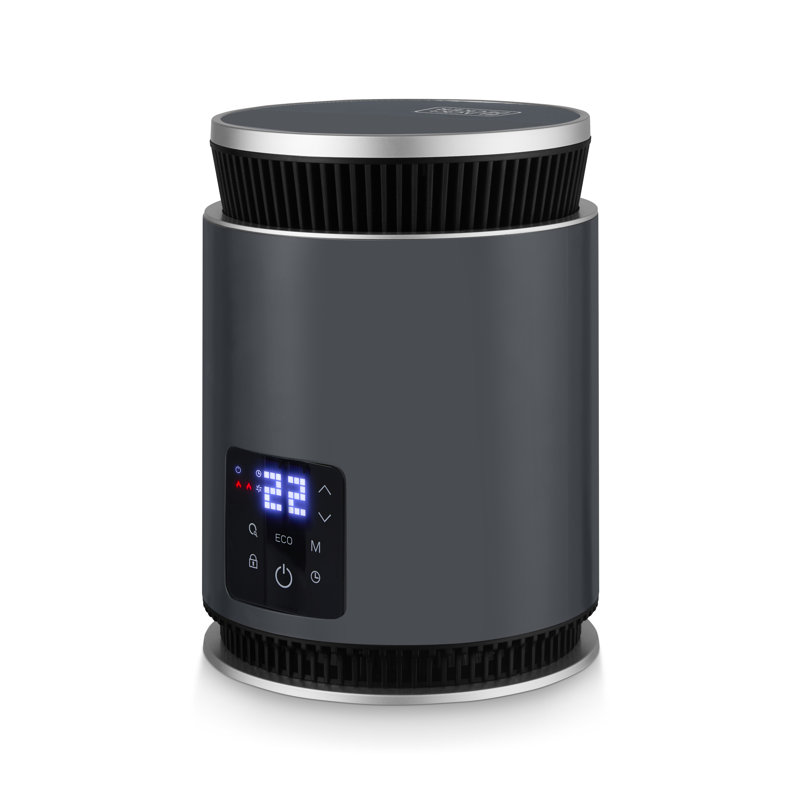 Black+Decker 1.8kW Ceramic Desk Heater with 2 Heat settings, 360° Rapid Heating, 24 Hour Timer Remote Control