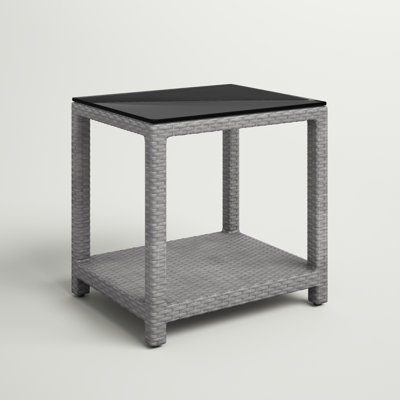 Desmonde Square Wicker Outdoor Side Table , 22'' in. W 18'' in. D