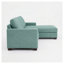 Canapé modulaire 3 places Damon avec structure en bois franc d'ingénierie, revêtement en polyester bleu, style traditionnel américain