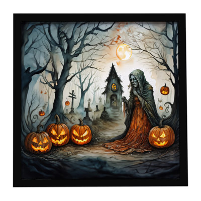 «The Weeping Woman Spooky Halloween», reproduction d'art encadrée