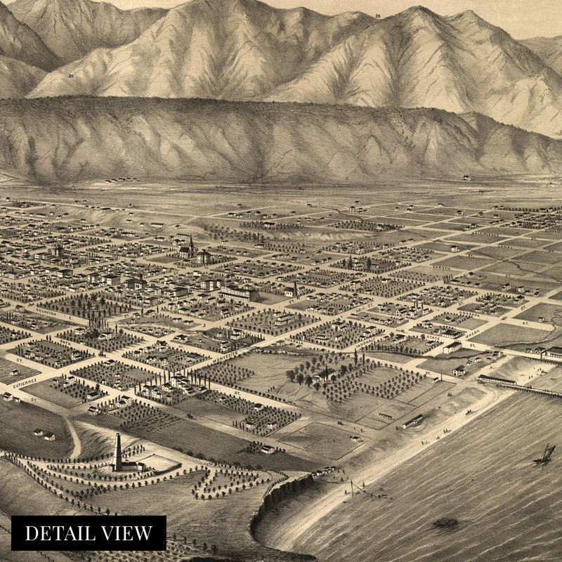 " 1877 Santa Barbara California Map Poster " Print, 24" H x 36" W