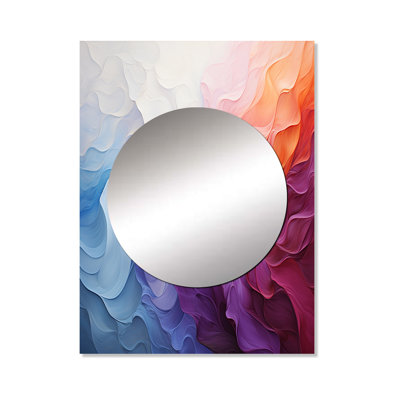 Quame Colorful White Rainbow spiral II - Rainbow Decorative Wall Mirror, Traditional Mirror, Printed Metal Art