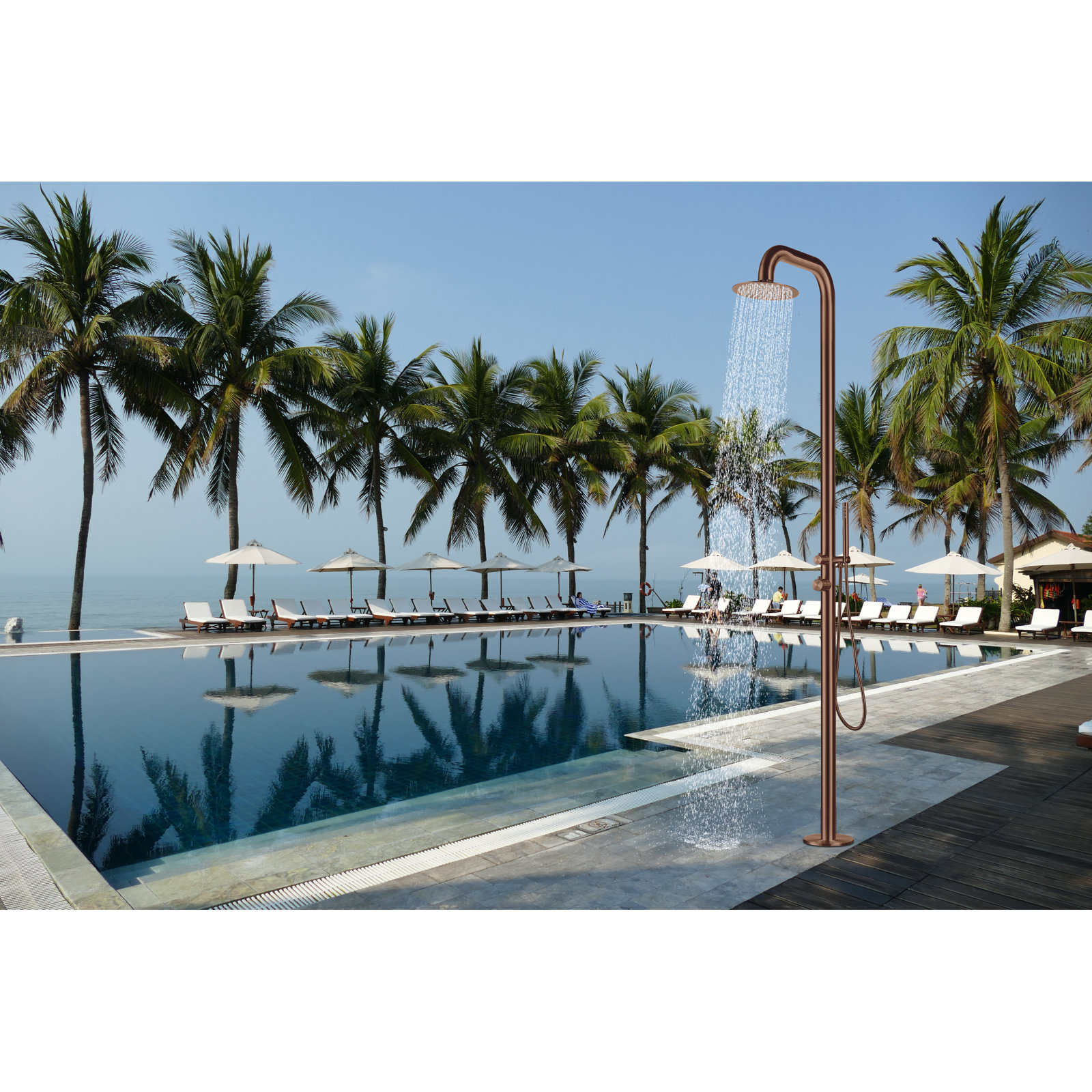 Freestanding Outdoor Shower, Rose Gold