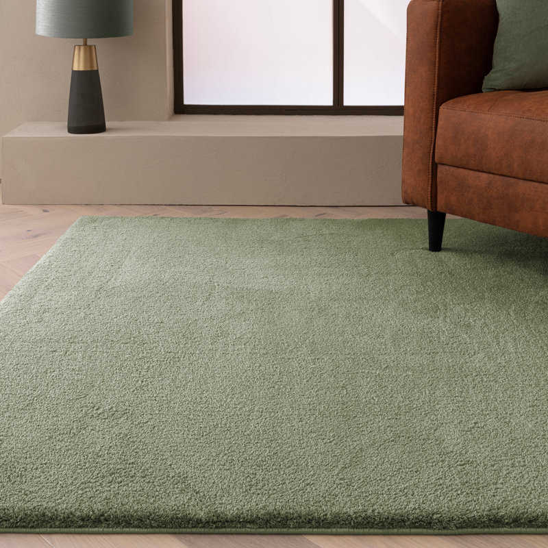Symaya Cosy Shaggy Sage Area Rug, Rectangle 80 x 150 cm