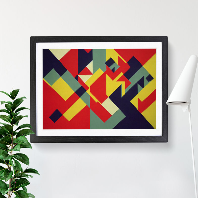 Illuminating Abstract - Single Picture Frame Print, Black, 46cm H x 64cm W x 2cm D