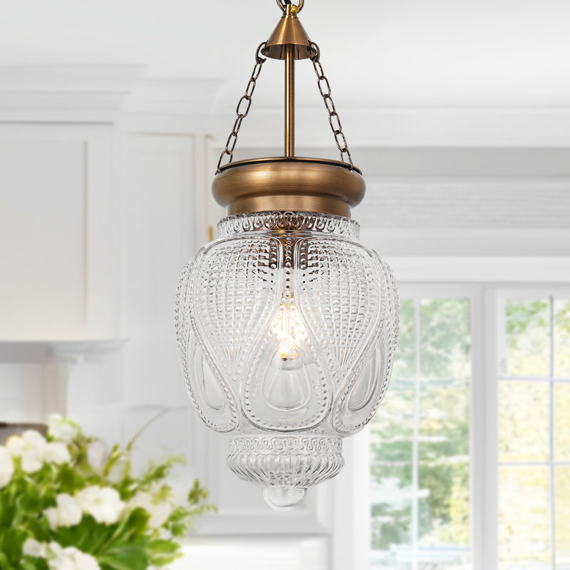 Luminaire suspendu moderne en verre, Doré