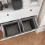 Armoire de rangement à porte de grange coulissante 78,7 po H, armoire de rangement autoportante pour salle de bain avec 2 paniers à linge et 2 tiroirs-560547592