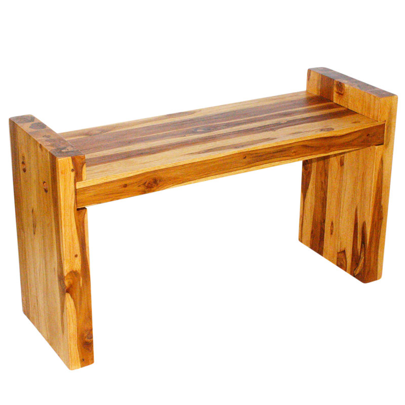 Banc en bois massif Harragan, H 20,5 po x l 36 po x P 12,5 po, Naturel