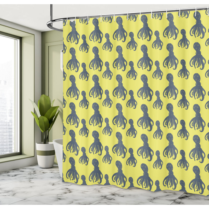 Dakota Fields Octopus Shower Curtain Abstract Characters, 70''H x 69''W