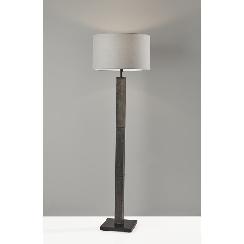 Medeiros 61.5'' Traditional Floor Lamp, Black, Gray