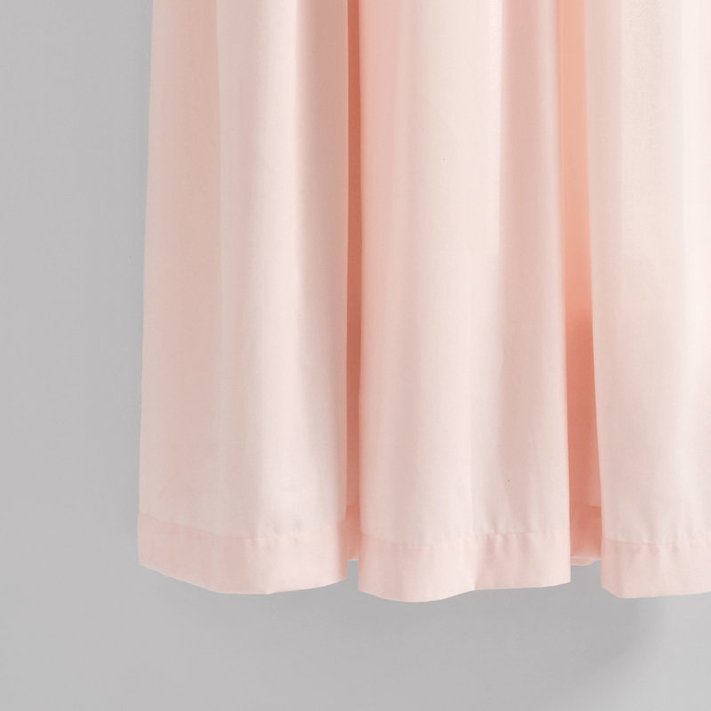 Lydia Ruffle Semi Sheer Curtain Pair, 40'' W x 84'' L, Blush