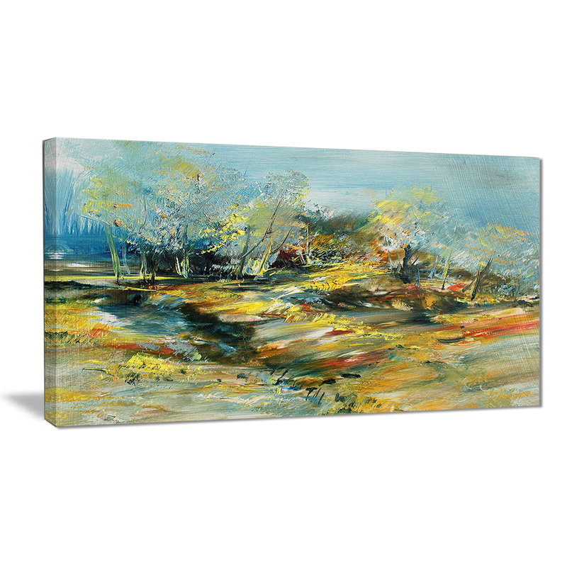 Paysage abstrait - reproduction d'art sur toile abstraite, H 20 po x l 40 po x P 1po