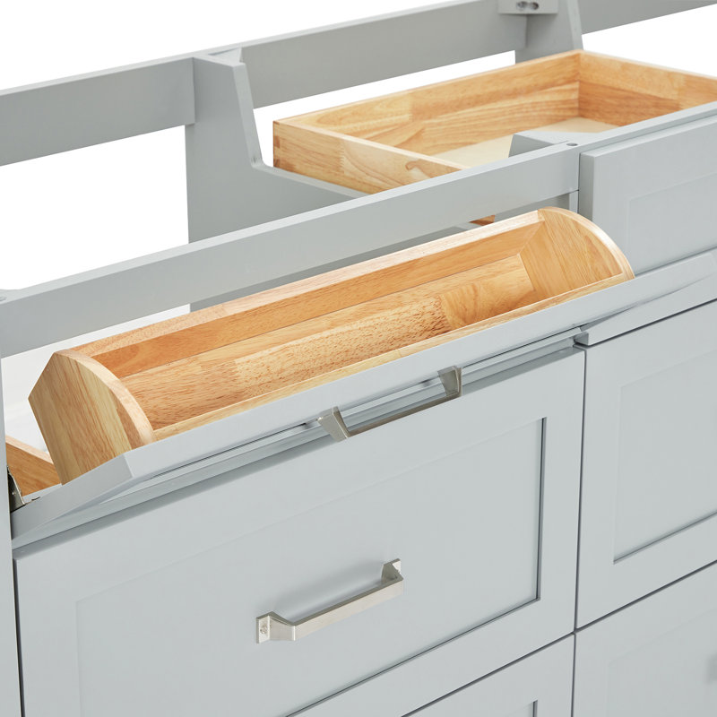 ARIEL Monroe 72 Double Sink Bathroom Vanity with Carrara Quartz Top, Gray