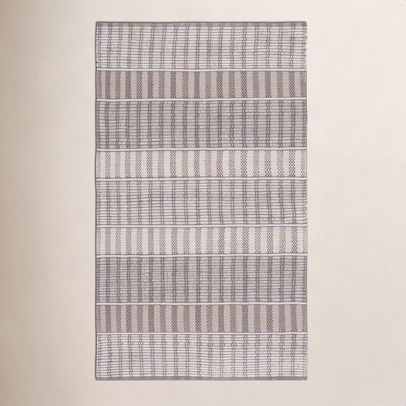 Hand-Woven Geometric Cotton Rug, Rectangle 5' x 8'