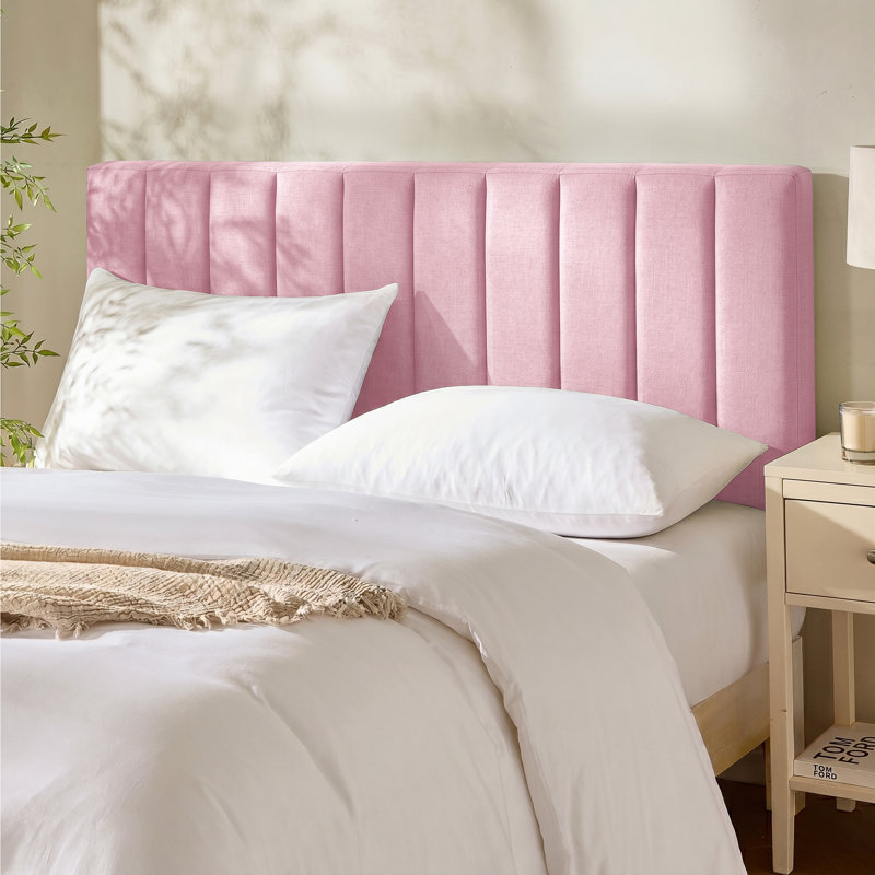 Chastelyne Upholstered Easy Assemble Wall Mounted Headboard, Queen, Pink