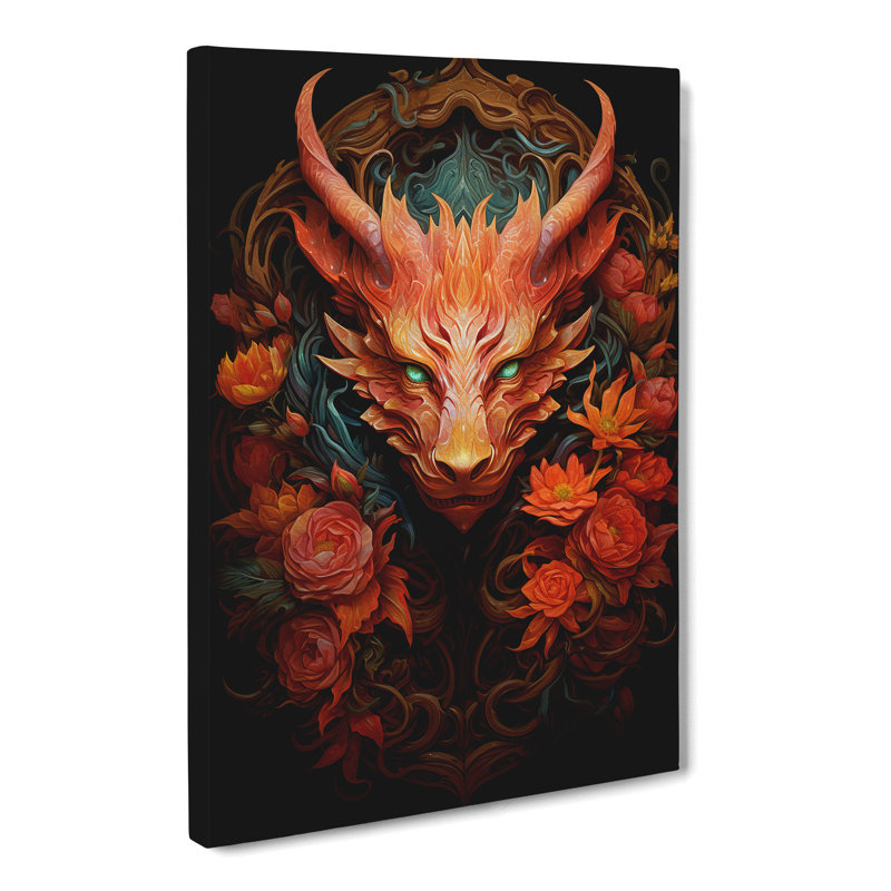 Dragon Baroque Art - Wrapped Canvas, 76cm H x 50cm W x 3cm D