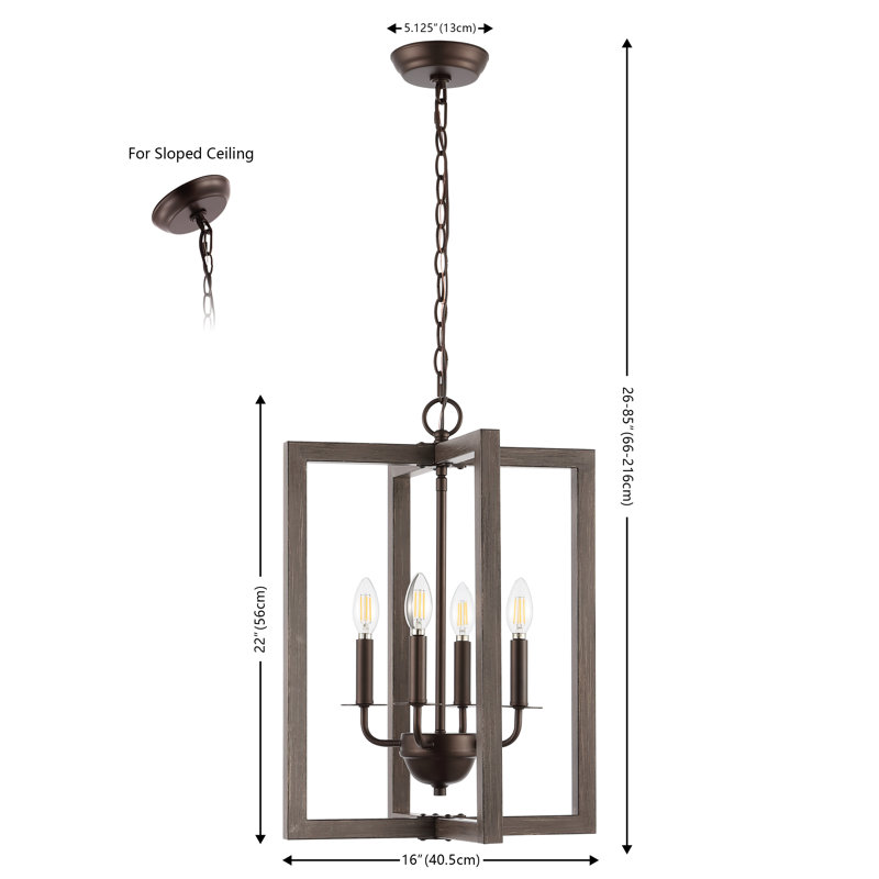 Vincie 4 - Light Bronze Lantern Pendant