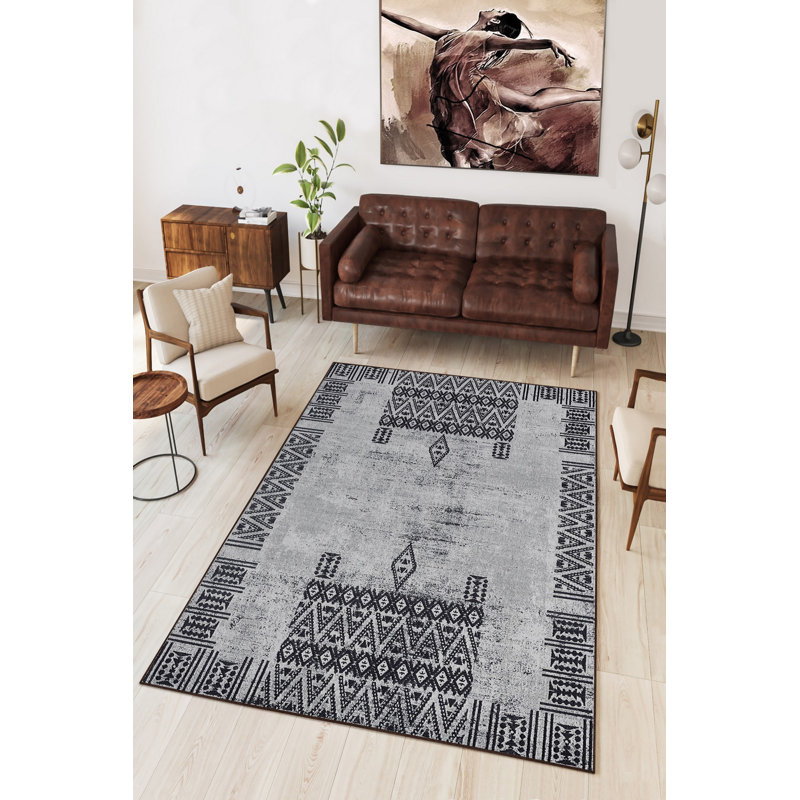 Eco-Friendly Hall Carpet, 100% Polyester, 31.5 x 59.1 inches | Antibacterial & Machine Washable, Non-Slip PVC Dot Underside | 650 g/m², 0.2 inch Pile Height | Digital Printed Design for Modern Interiors