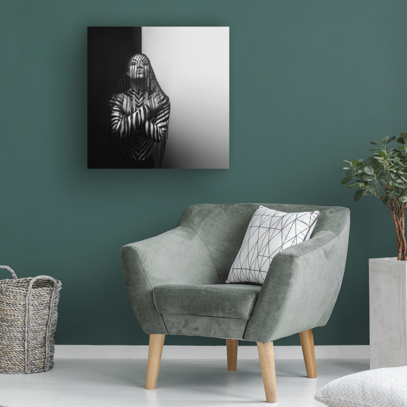 Mk.   Art sur toile zébré, H 14 po x l 14 po