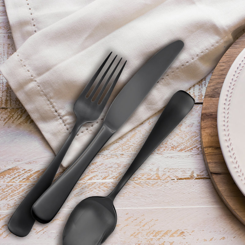 Signature Skandia Opera Full Oxidation 20 Piece Flatware Set, Service for 4