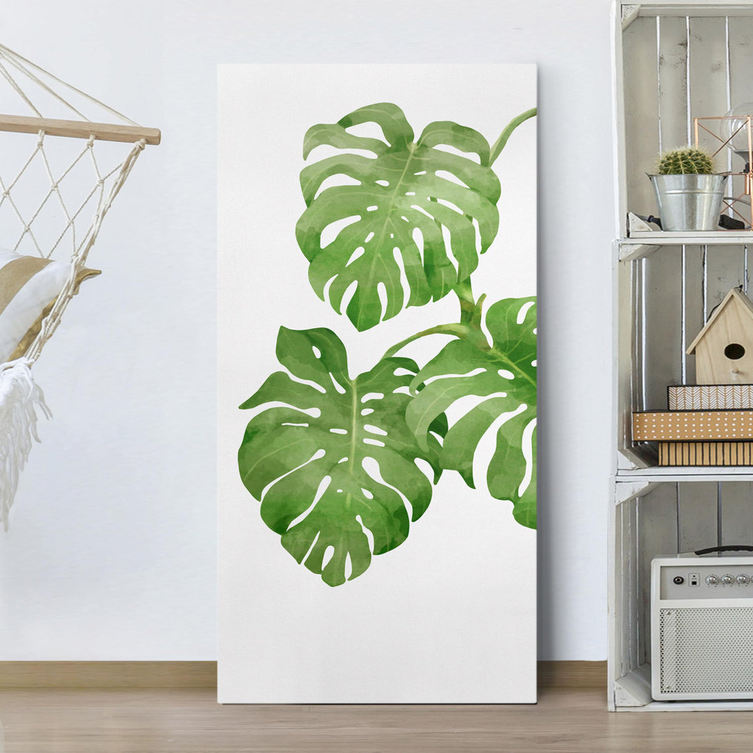 Leinwandbild Monstera Aquarell