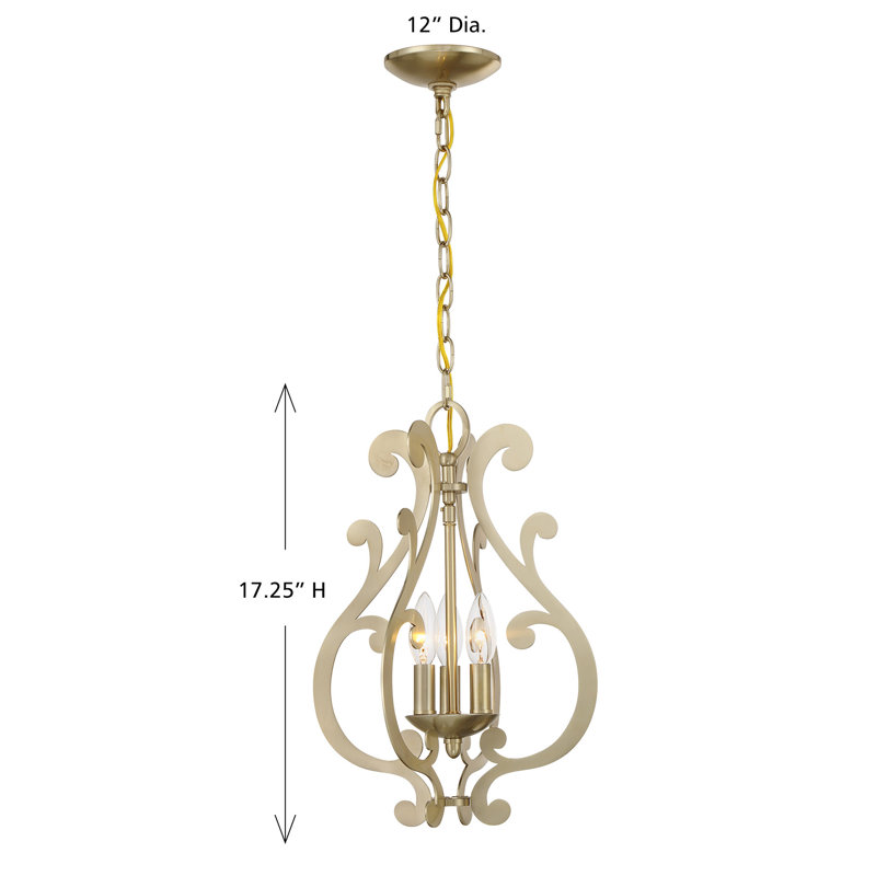 Luminaire suspendu en laiton noble 3 lumières Lombard