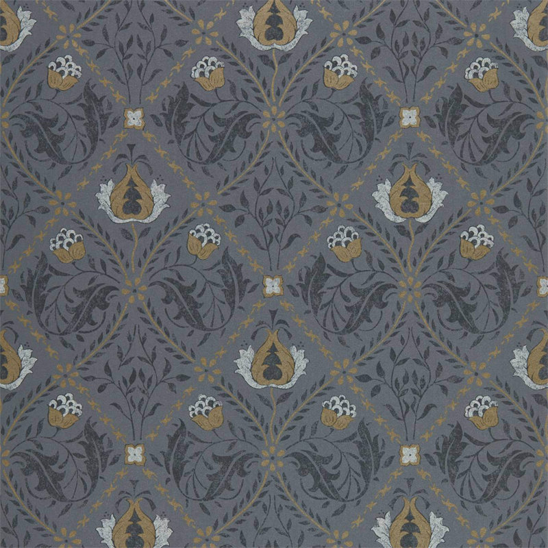 Pure Trellis Wallpaper, Black Ink