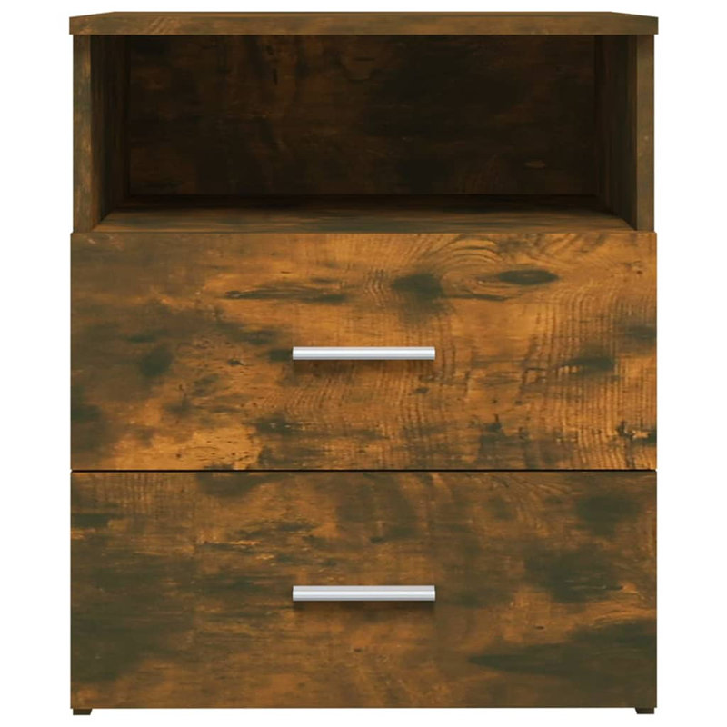 Isia 2 Drawer Bed Cabinet, Smoked Oak, Individual