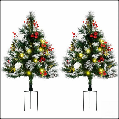Artificial Christmas Tree with Integrated LED Lights for Festive Outdoor Porch Decoration and Front Door Charm