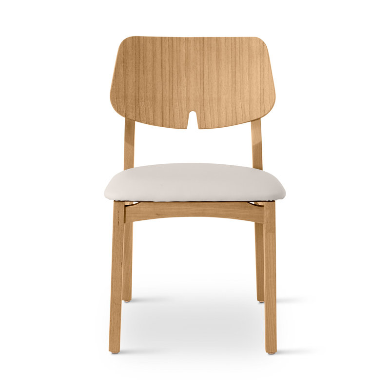 Modern Brazilian Beth Side Chair, Shimmy Cream/Nogal