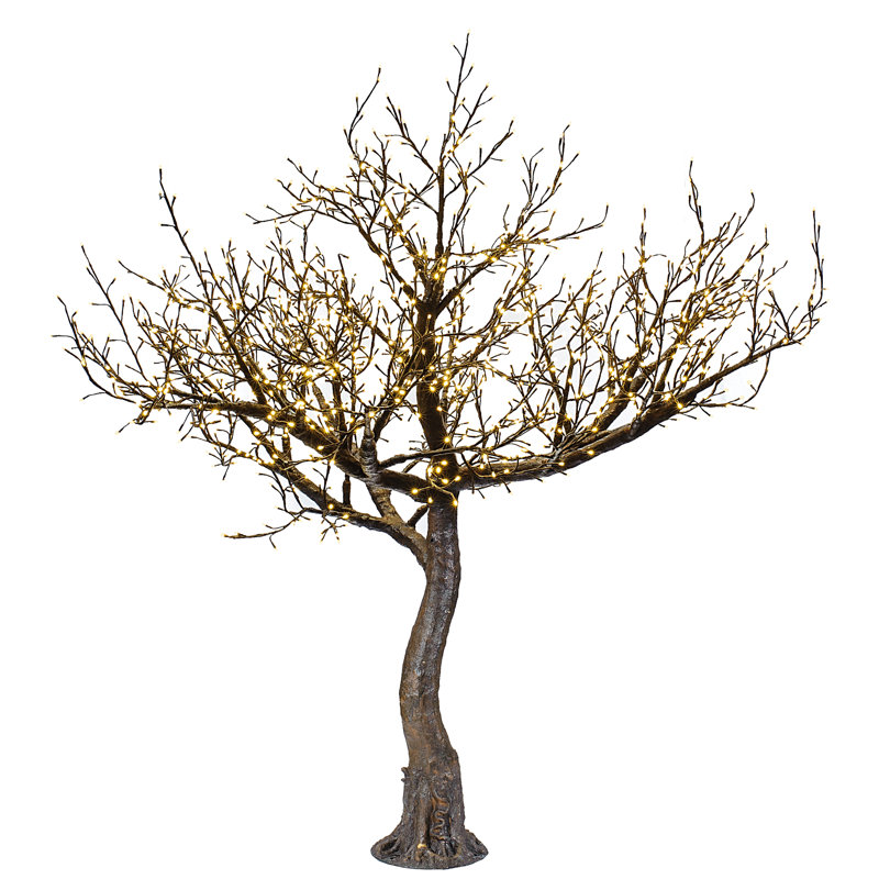 Arbre à saule de 8 pieds, sans feuilles, lumières à DEL blanc chaud