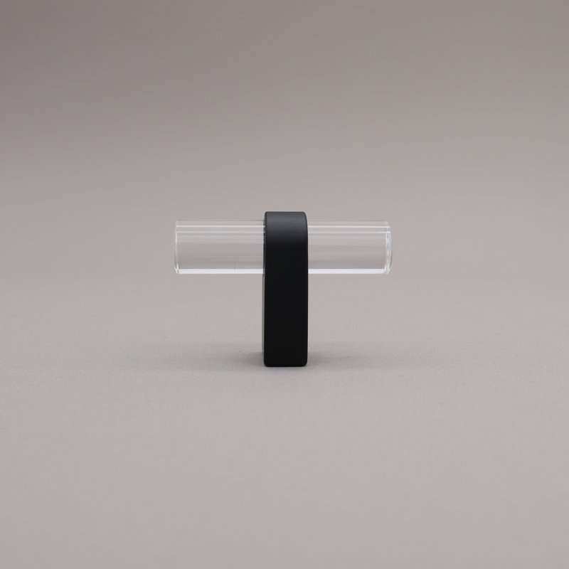 Clarity Acrylic Bar Knob, Matte Black/Clear Acrylic