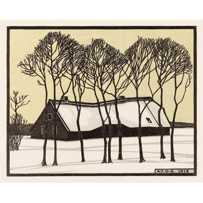 " Farm In The Snow " by Julie De Graag Painting Print