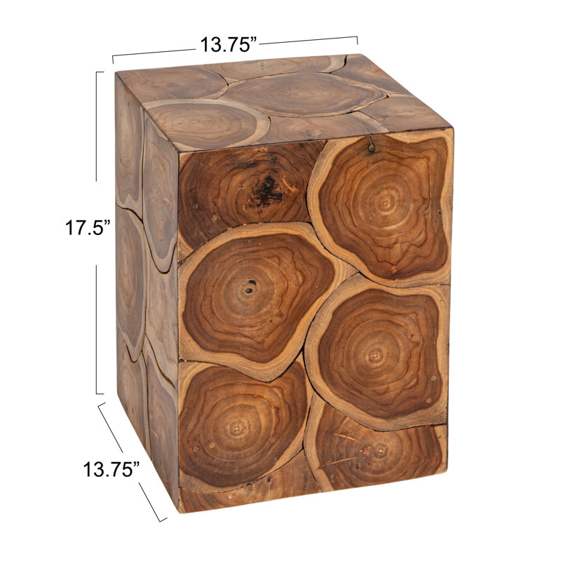 Mesa Square Teak Root Slice End Table