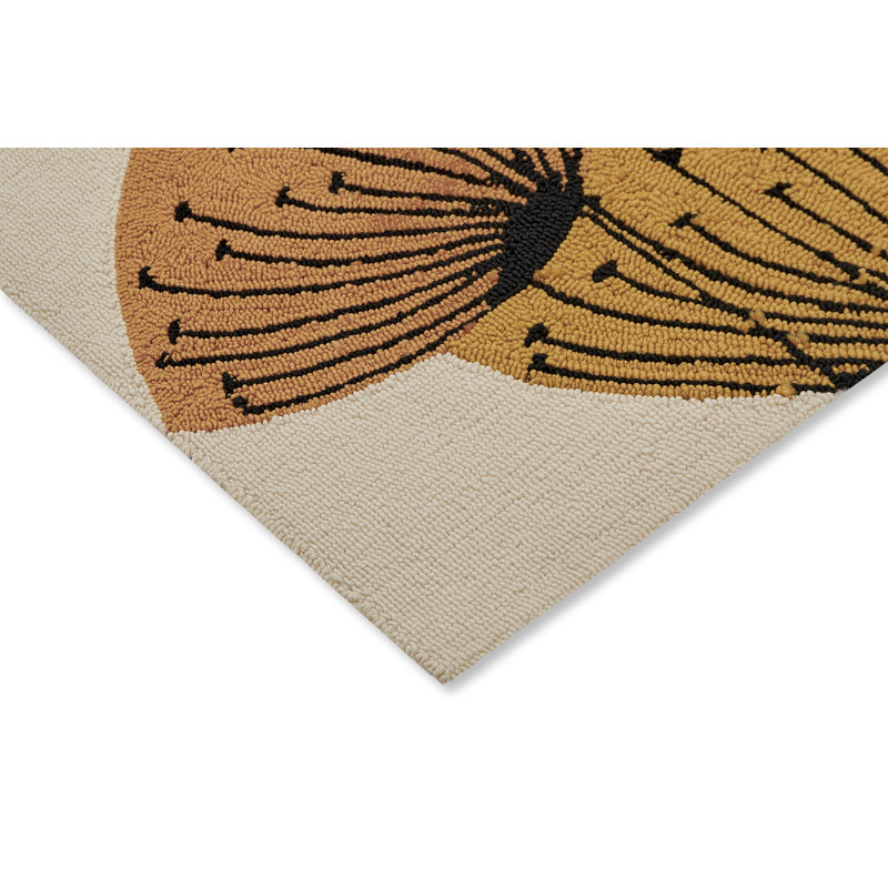 Floral Area Rug in Beige/Yellow/Gray, Rectangle 8'2" x 11'6"