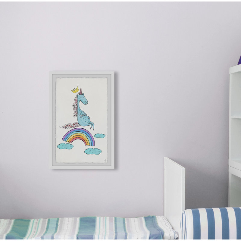 Cress Unicorn Rainbow - Single Picture Frame Painting, 45cm H x 38cm W