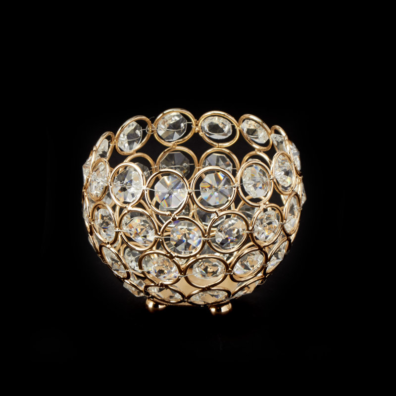 Porte-votive de cristal ball, Or, H 4 po x l 5 po x P 5 po