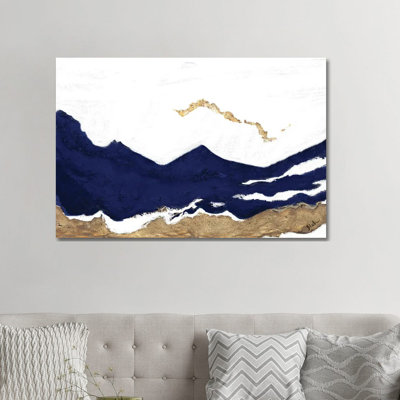 Imprimé bleu marine et or Tierra II par Patricia Pinto - reproduction