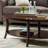 Perth Espresso Oval Coffee Table With Shelf, Table