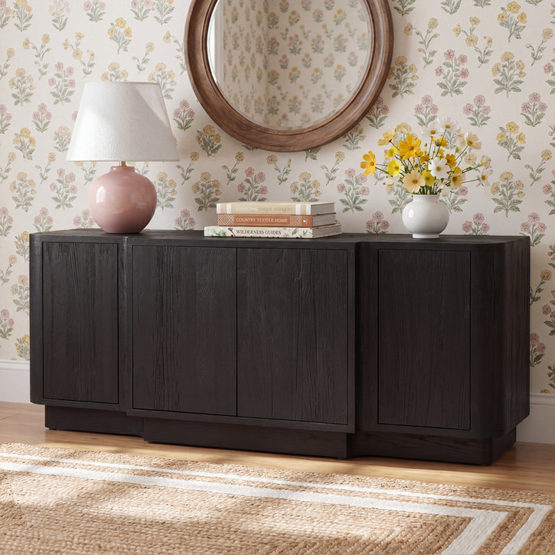Tina 72'' Solid Wood Sideboard, Black