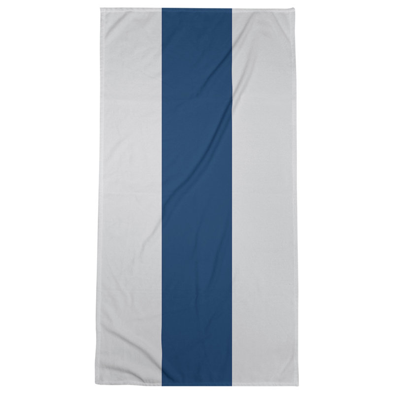 Bath Towel, Gray/Navy/Gray, Microfiber