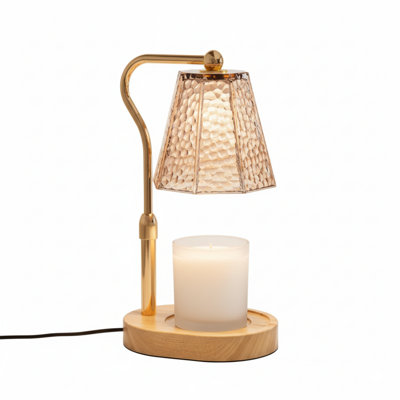 Lampe de bougie avec gradateur à intensité variable, chauffe-cire à hauteur réglable pour la décoration intérieure et la nouvelle chambre à coucher, lampe de bougie rétro pour bougies en pot de cire parfumée avec 2 ampoules, cadeau d'anniversaire pour les femmes et les mamans